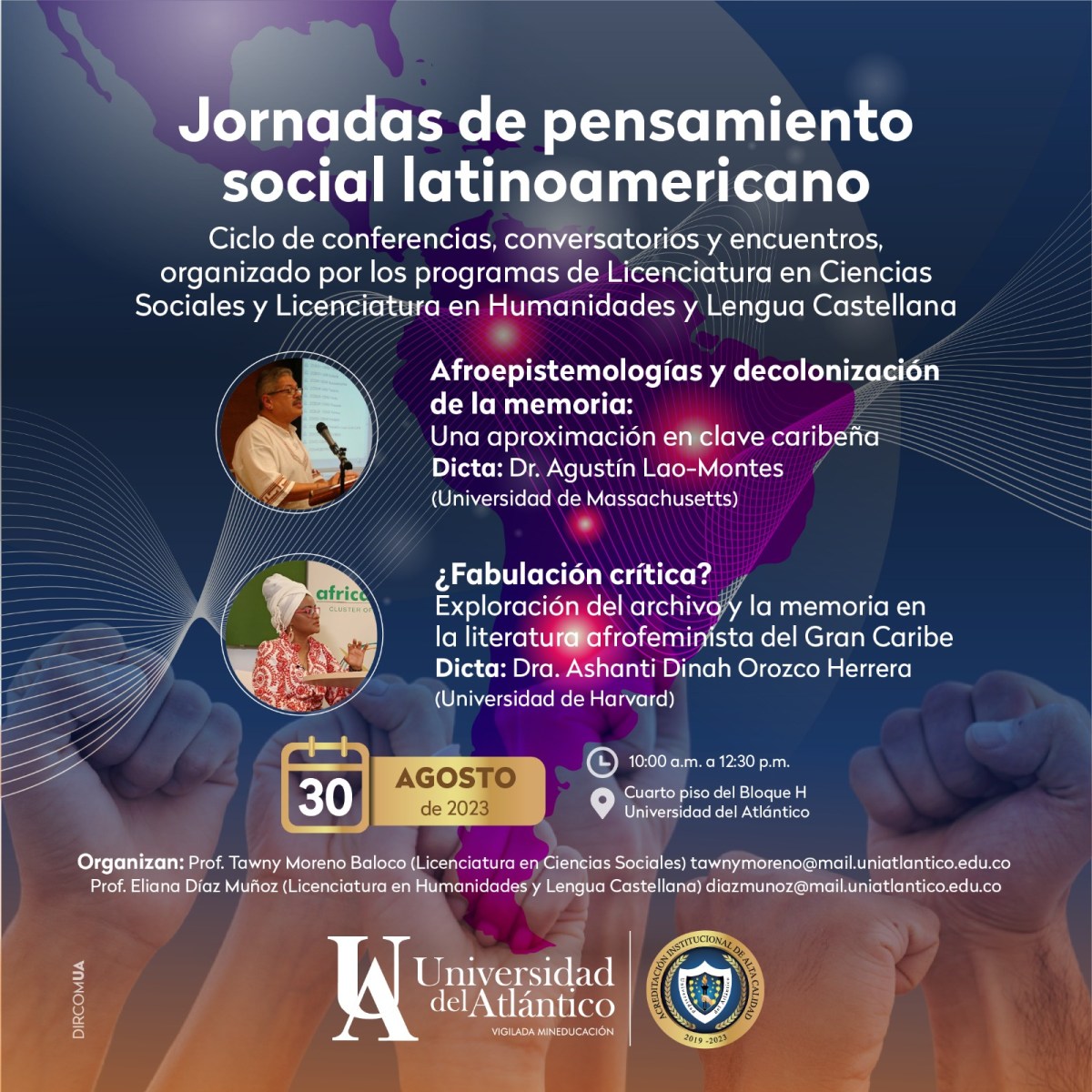 Ashanti Dinah Orozco y Agustín Laó- Montes en la Jornada de Pensamiento Social&nbsp;Latinoamericano